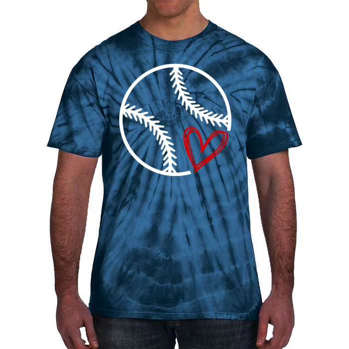 Baseball Lovers Heart Tie-Dye T-Shirt