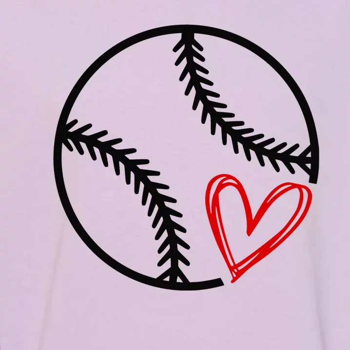 Baseball Lovers Heart Garment-Dyed Sweatshirt