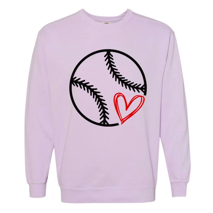 Baseball Lovers Heart Garment-Dyed Sweatshirt