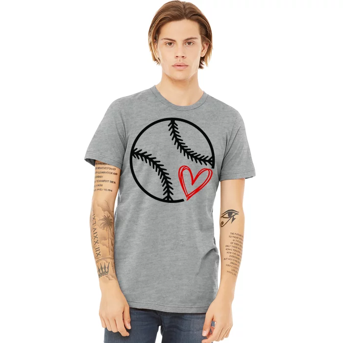 Baseball Lovers Heart Premium T-Shirt