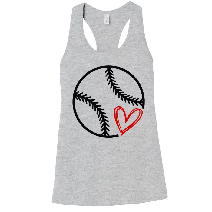 Baseball Lovers Heart Women's Racerback Tank