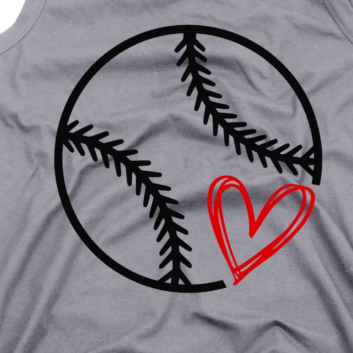 Baseball Lovers Heart Tank Top