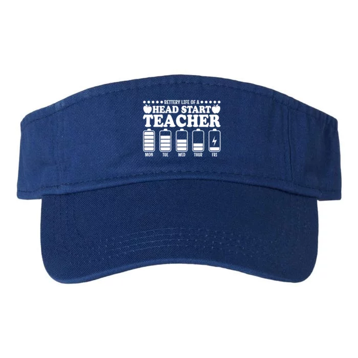 Battery Life Head Start Teachers Funny Head Start Teacher Meaningful Gift Valucap Bio-Washed Visor