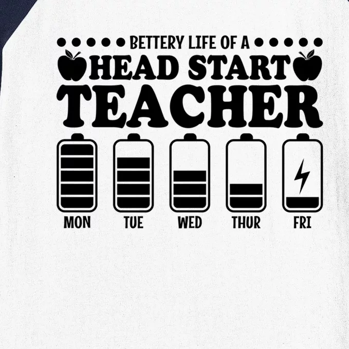 Battery Life Head Start Teachers Funny Head Start Teacher Meaningful Gift Baseball Sleeve Shirt