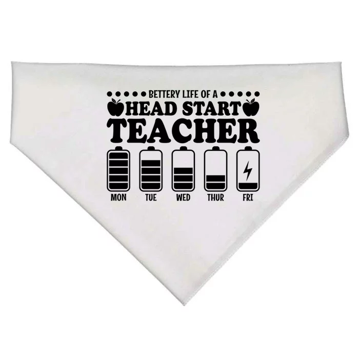 Battery Life Head Start Teachers Funny Head Start Teacher Meaningful Gift USA-Made Doggie Bandana