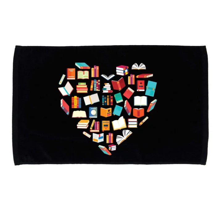 Book Lover Heart Shape Reading Club Librarian Bookworm Microfiber Hand Towel