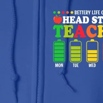 Battery Life Head Start Teachers Funny Head Start Teacher Great Gift Full Zip Hoodie