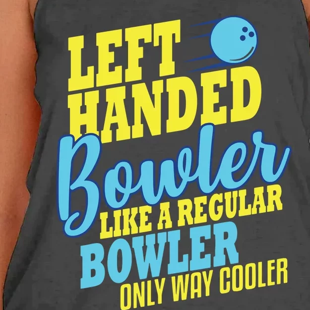 Bowling Left Handed Bowler Funny Team Women's Knotted Racerback Tank