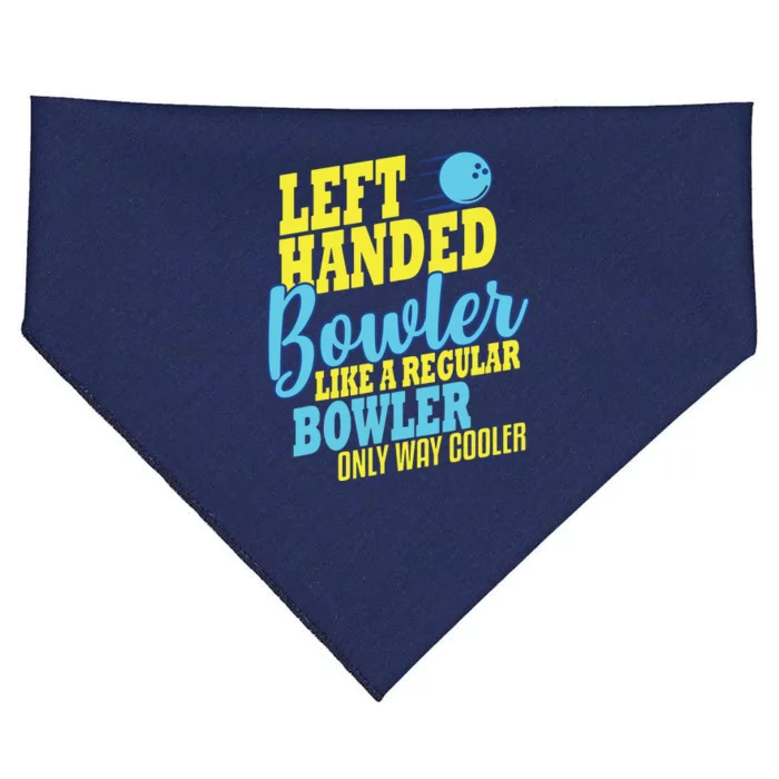 Bowling Left Handed Bowler Funny Team USA-Made Doggie Bandana