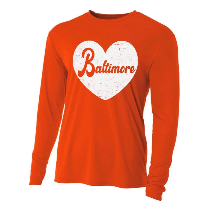 Baltimore Love Heart Support Tribute Cooling Performance Long Sleeve Crew