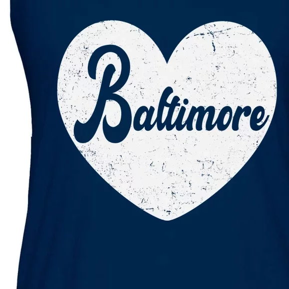 Baltimore Love Heart Support Tribute Ladies Essential Flowy Tank