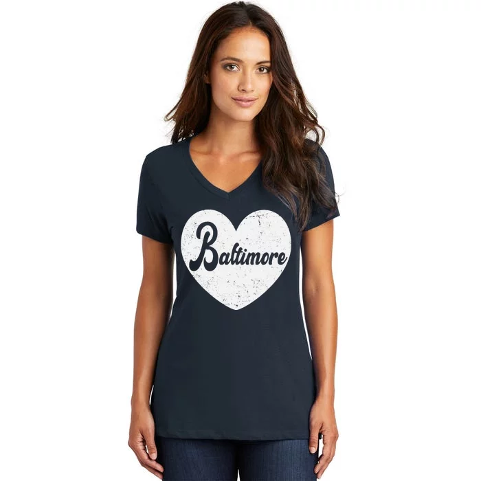 Baltimore Love Heart Support Tribute Women's V-Neck T-Shirt