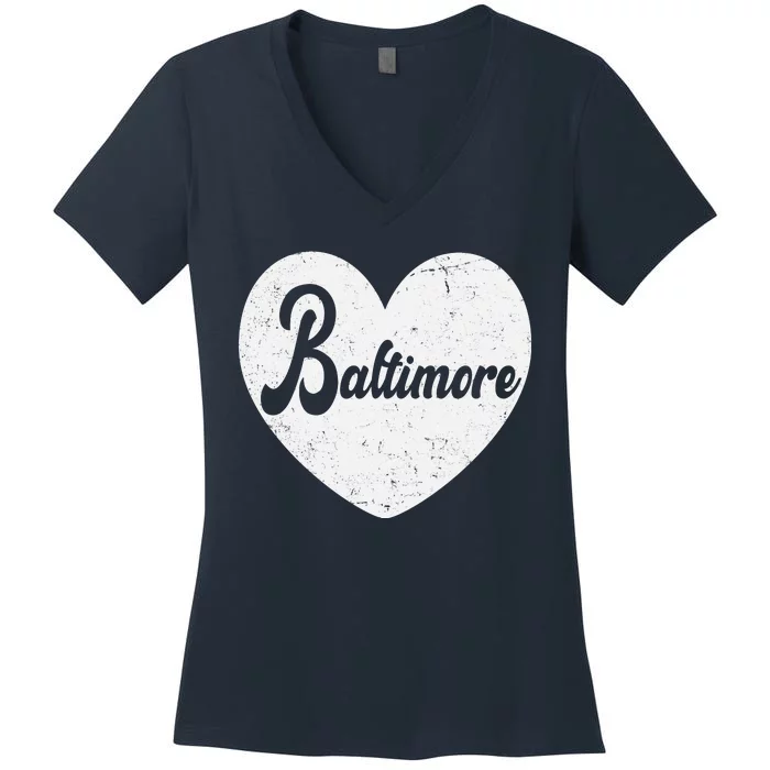 Baltimore Love Heart Support Tribute Women's V-Neck T-Shirt