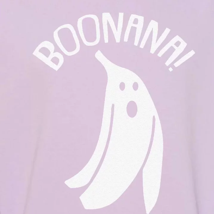 Boonana Lazy Halloween Costume Funny Ghost Banana Pun Garment-Dyed Sweatshirt