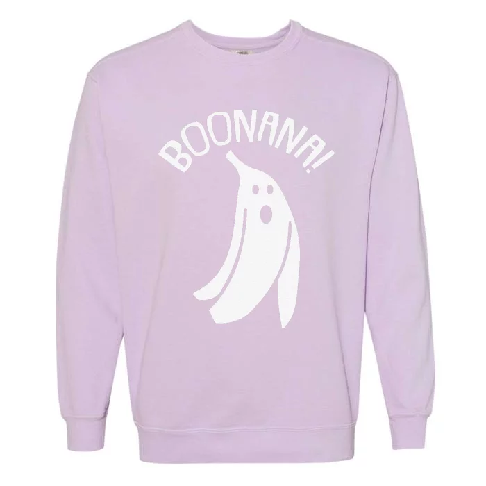 Boonana Lazy Halloween Costume Funny Ghost Banana Pun Garment-Dyed Sweatshirt