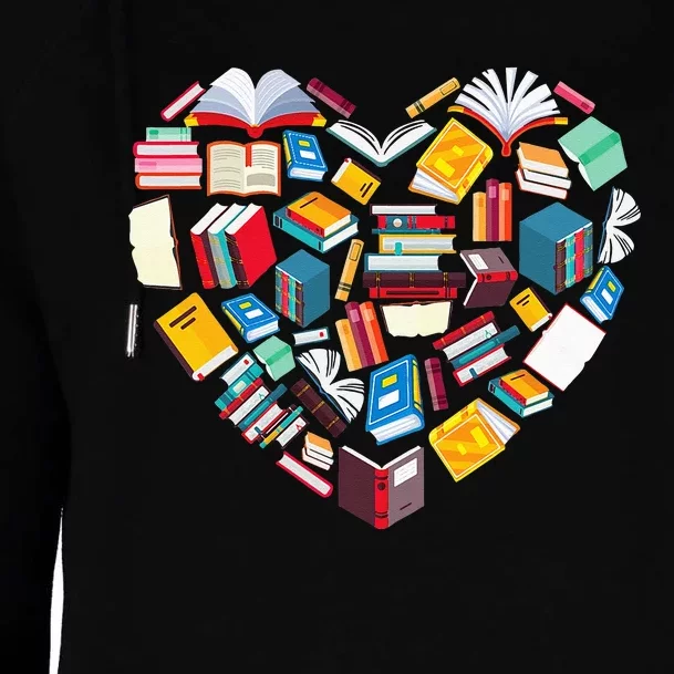 Book Lover Heart Shape Reading Club Librarian Library Gifts Womens Funnel Neck Pullover Hood