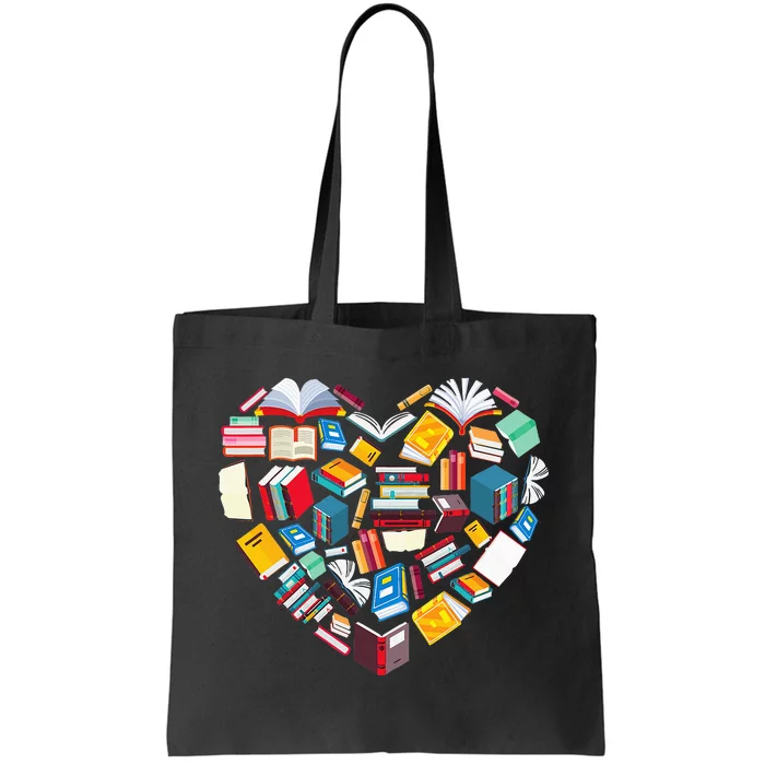 Book Lover Heart Shape Reading Club Librarian Library Gifts Tote Bag