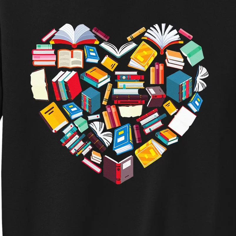 Book Lover Heart Shape Reading Club Librarian Library Gifts Tall Sweatshirt