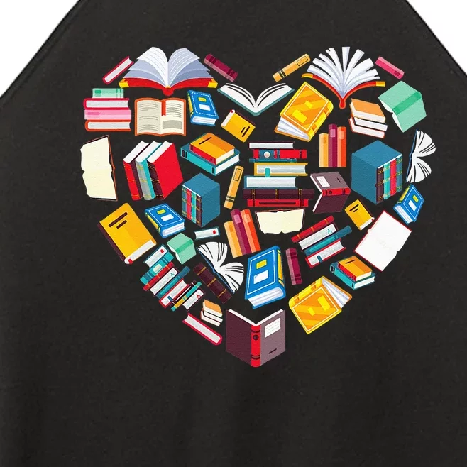 Book Lover Heart Shape Reading Club Librarian Library Gifts Women’s Perfect Tri Rocker Tank