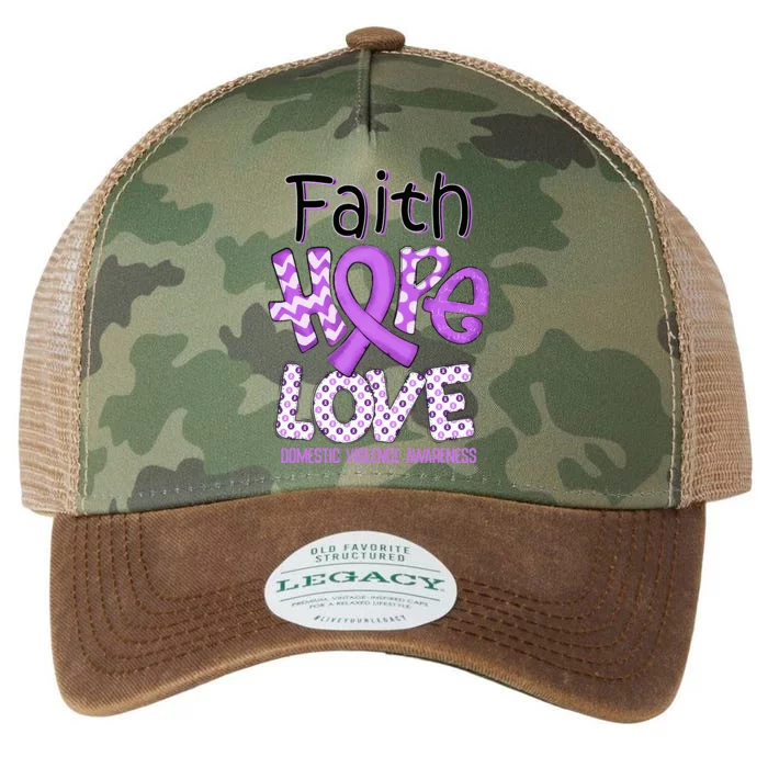 Believe Love Hope Purple Ribbon Domestic Violence Awareness Legacy Tie Dye Trucker Hat