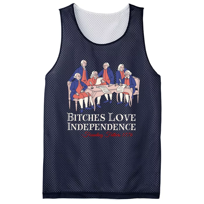 Bitches Love Independence Founding Fathers 1776 Mesh Reversible Basketball Jersey Tank