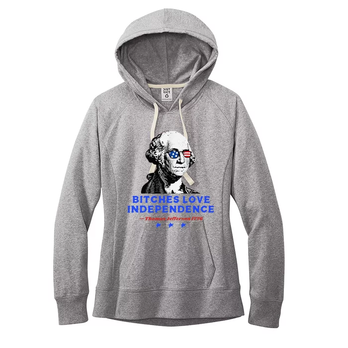 Bitches Love Independence Funny Founding Fathers Women's Fleece Hoodie