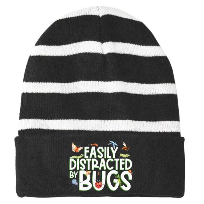 Bug Lover Insect Lover Types Of Bugs Bug Collector Bug Striped Beanie with Solid Band