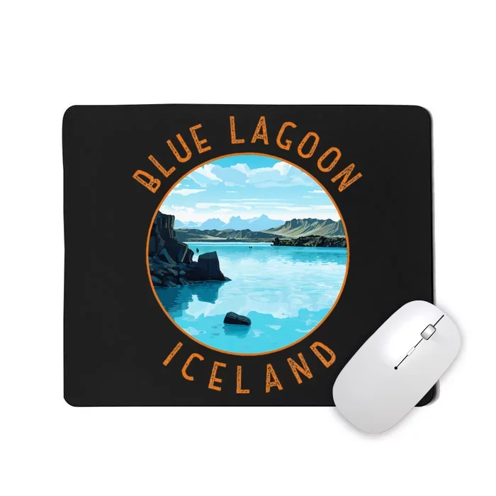 Blue Lagoon Iceland Distressed Circle Mousepad