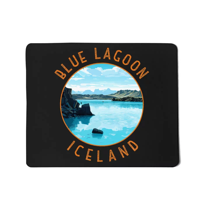 Blue Lagoon Iceland Distressed Circle Mousepad