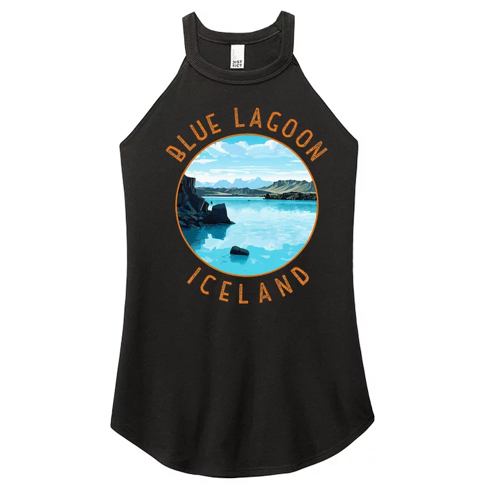 Blue Lagoon Iceland Distressed Circle Women’s Perfect Tri Rocker Tank