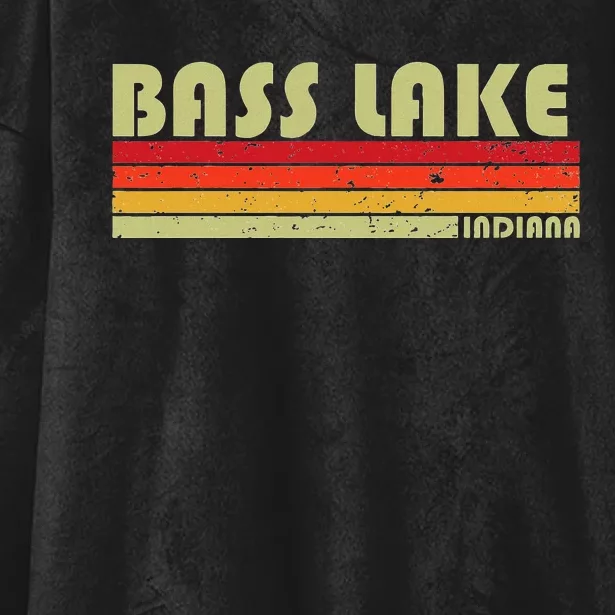 Bass Lake Indiana Funny Fishing Camping Summer Gift Hooded Wearable Blanket