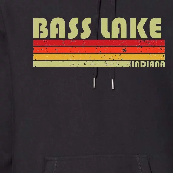 Bass Lake Indiana Funny Fishing Camping Summer Gift Premium Hoodie