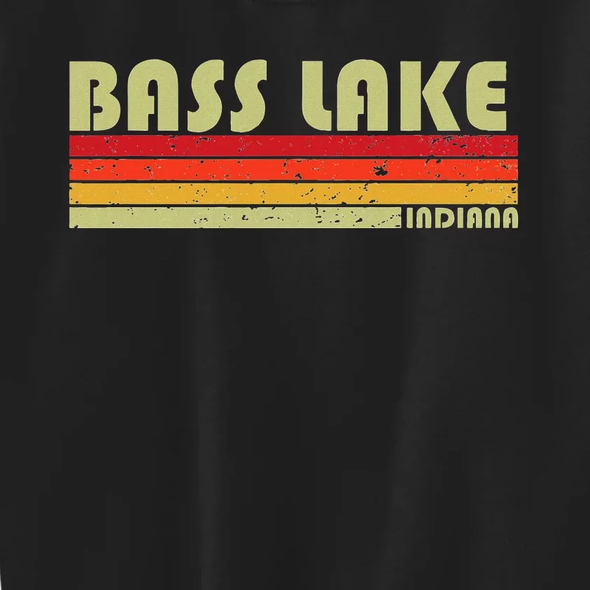 Bass Lake Indiana Funny Fishing Camping Summer Gift Kids Sweatshirt