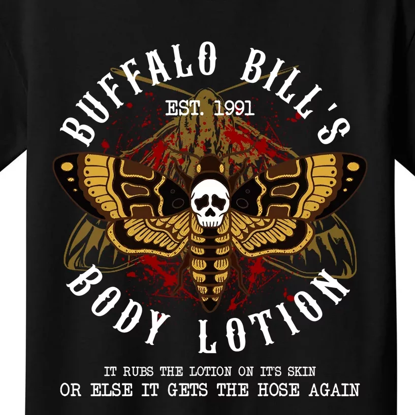 Body Lotion It Rubs The Lotion On Its Skin Horror Hallow Kids T-Shirt