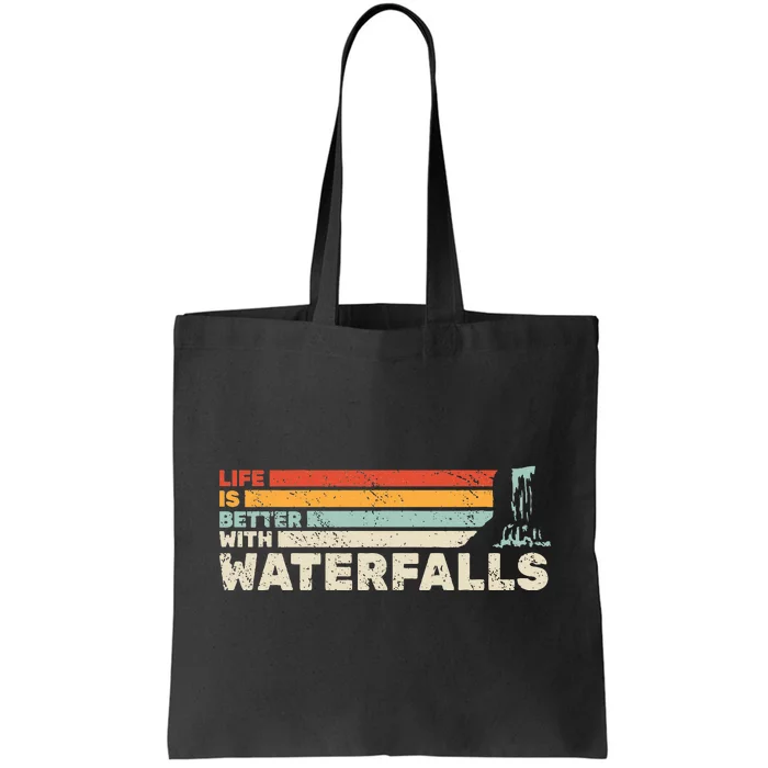 Backpacking Life Is Better With Waterfalls Retro Tote Bag