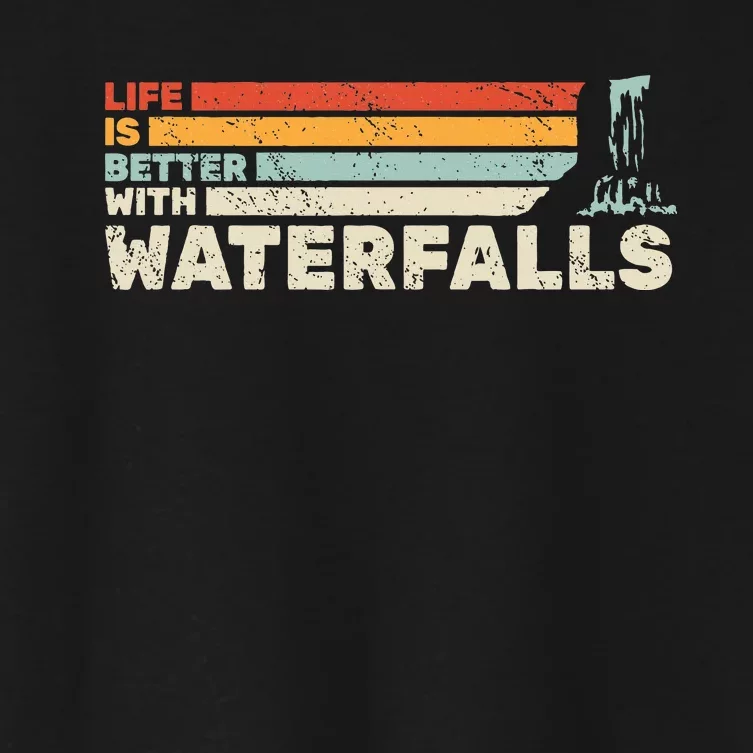 Backpacking Life Is Better With Waterfalls Retro Women's Crop Top Tee