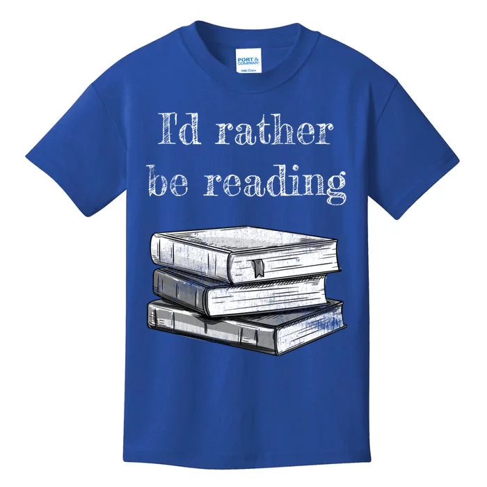 Book Lover Id Rather Be Reading Gift Kids T-Shirt