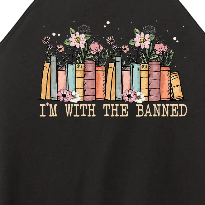 Book Lovers Im With The Banned Books Women’s Perfect Tri Rocker Tank