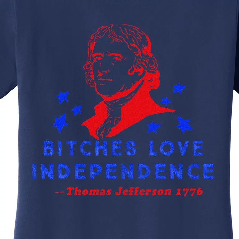 Bitches Love Independence Thomas Jefferson 1776 Women's T-Shirt