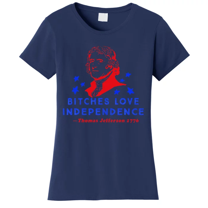 Bitches Love Independence Thomas Jefferson 1776 Women's T-Shirt