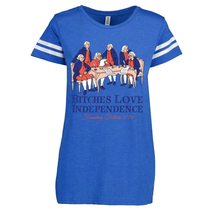 Bitches Love Independence 4th Of July Enza Ladies Jersey Football T-Shirt