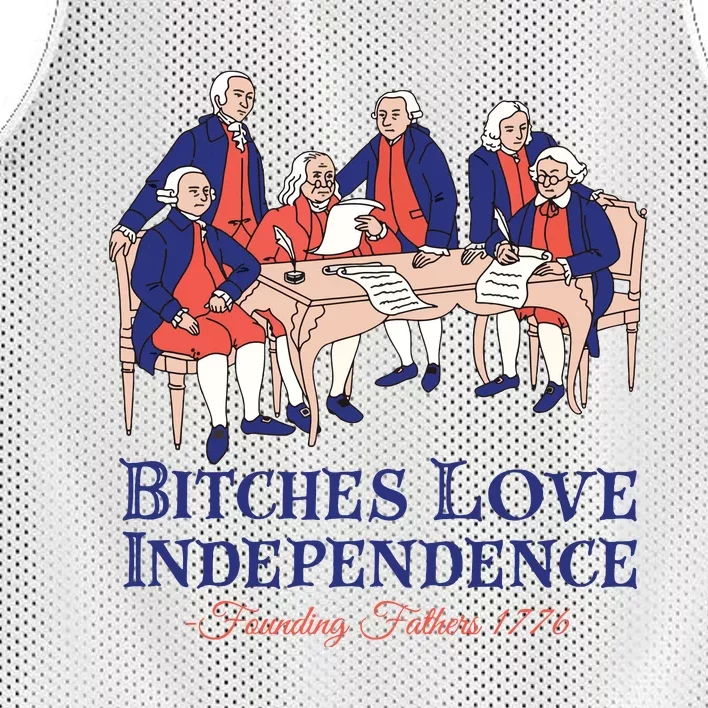 Bitches Love Independence 4th Of July Mesh Reversible Basketball Jersey Tank