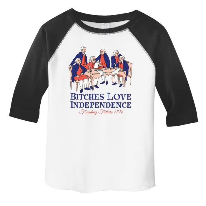 Bitches Love Independence 4th Of July Toddler Fine Jersey T-Shirt