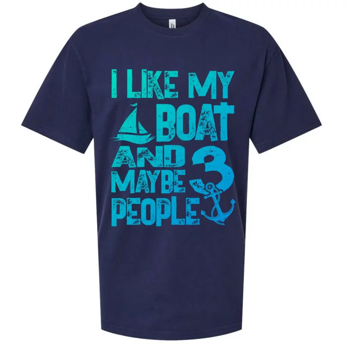 Boats Lover I Like My Boat And Maybe 3 People Boating Gift Sueded Cloud Jersey T-Shirt