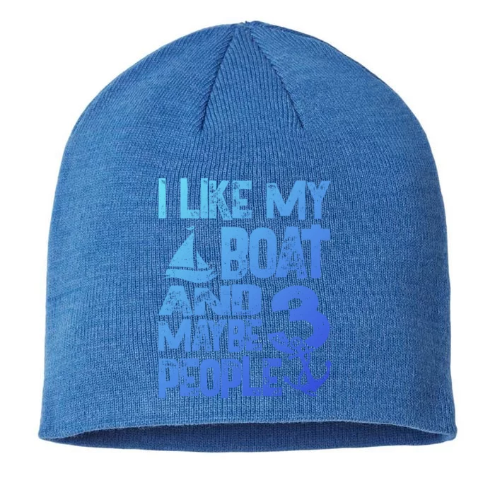 Boats Lover I Like My Boat And Maybe 3 People Boating Gift 8 1/2in Sustainable Knit Beanie