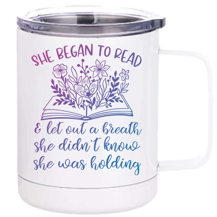 Book Lover Ideas Love To Read Wildflower Book Quotes Cute Gift Front & Back 12oz Stainless Steel Tumbler Cup