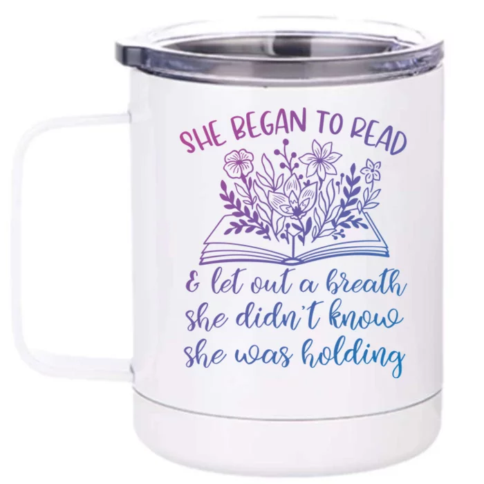 Book Lover Ideas Love To Read Wildflower Book Quotes Cute Gift Front & Back 12oz Stainless Steel Tumbler Cup