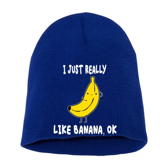 Banana Lover I Just Really Like Banana Fruit Premium Gift Short Acrylic Beanie