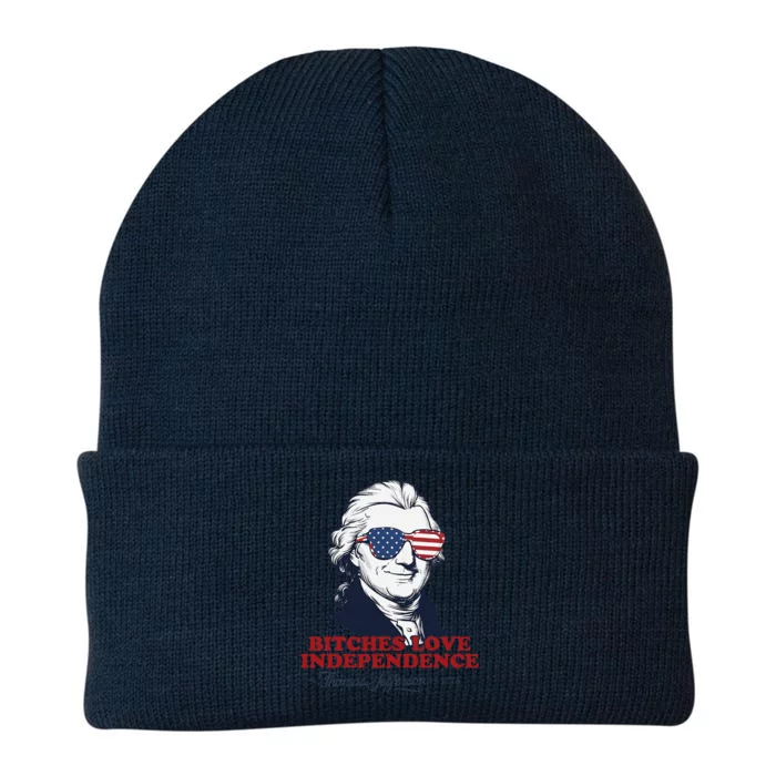 Bitches Love Independence Funny Patriotic Thomas Jefferson Knit Cap Winter Beanie