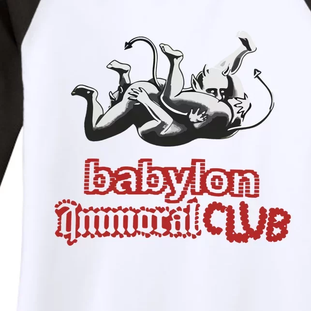 Babylon La Immoral Club Women's Tri-Blend 3/4-Sleeve Raglan Shirt